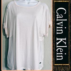 Calvin Klein 100%silk woman's NWT Cream Top